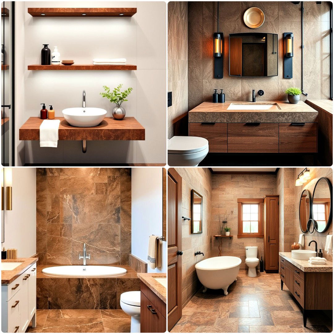 15 Brown Granite Bathroom Ideas for A Luxe Look