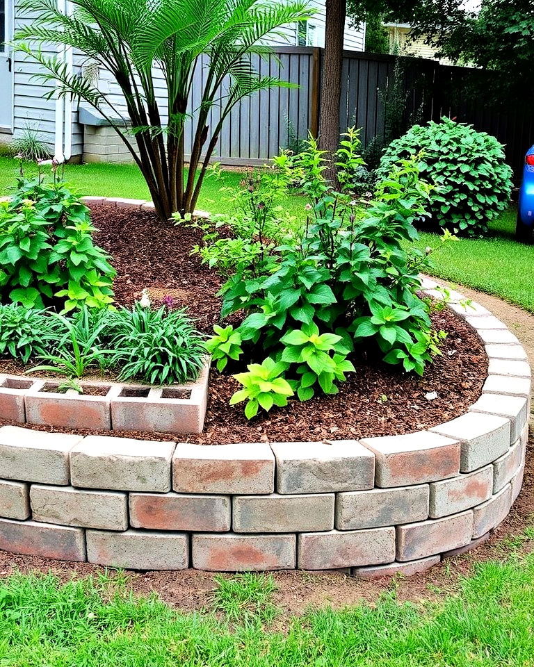 budget friendly cinder block retaining wall