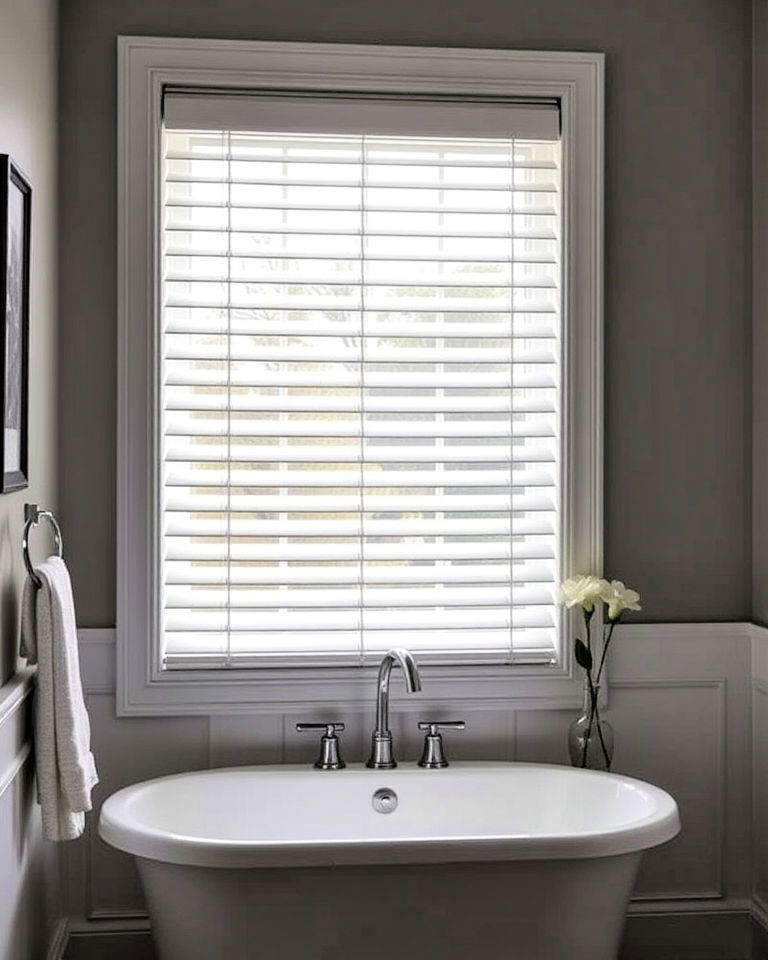 budget friendly vinyl blinds for bathroom windows