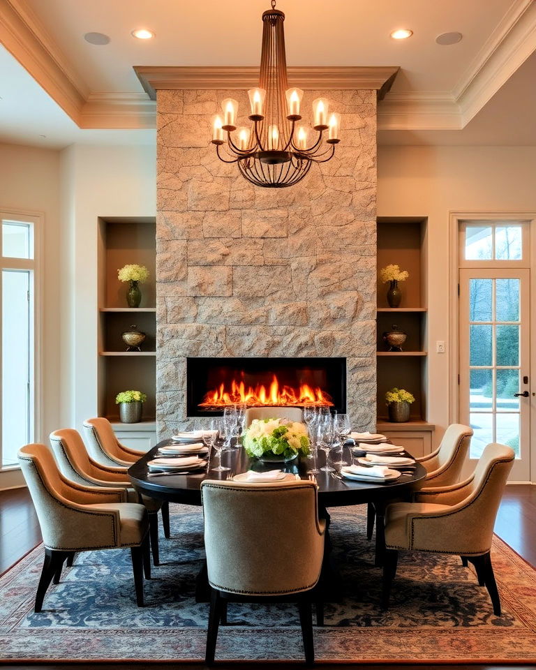 built in fireplace