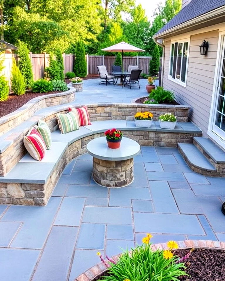 built in seating into your bluestone patio