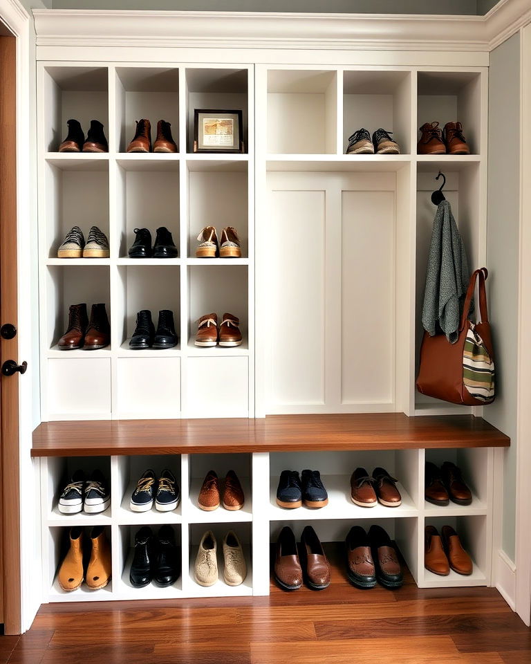 built in shoe cubbies for entryway