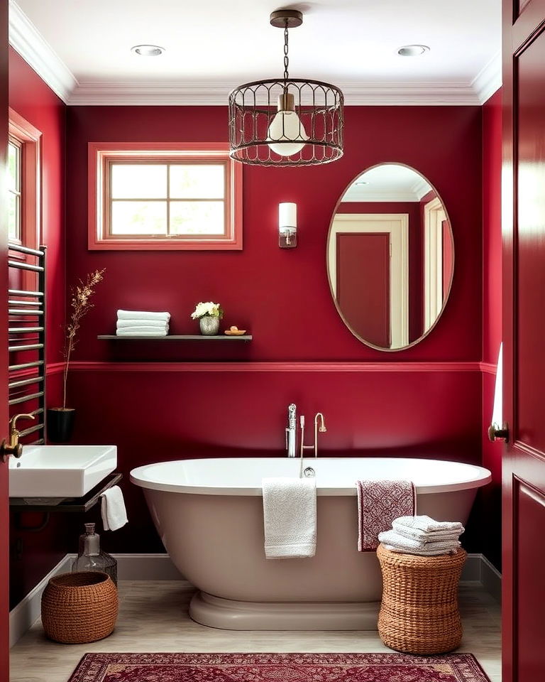 burgundy accent wall for a bold statement