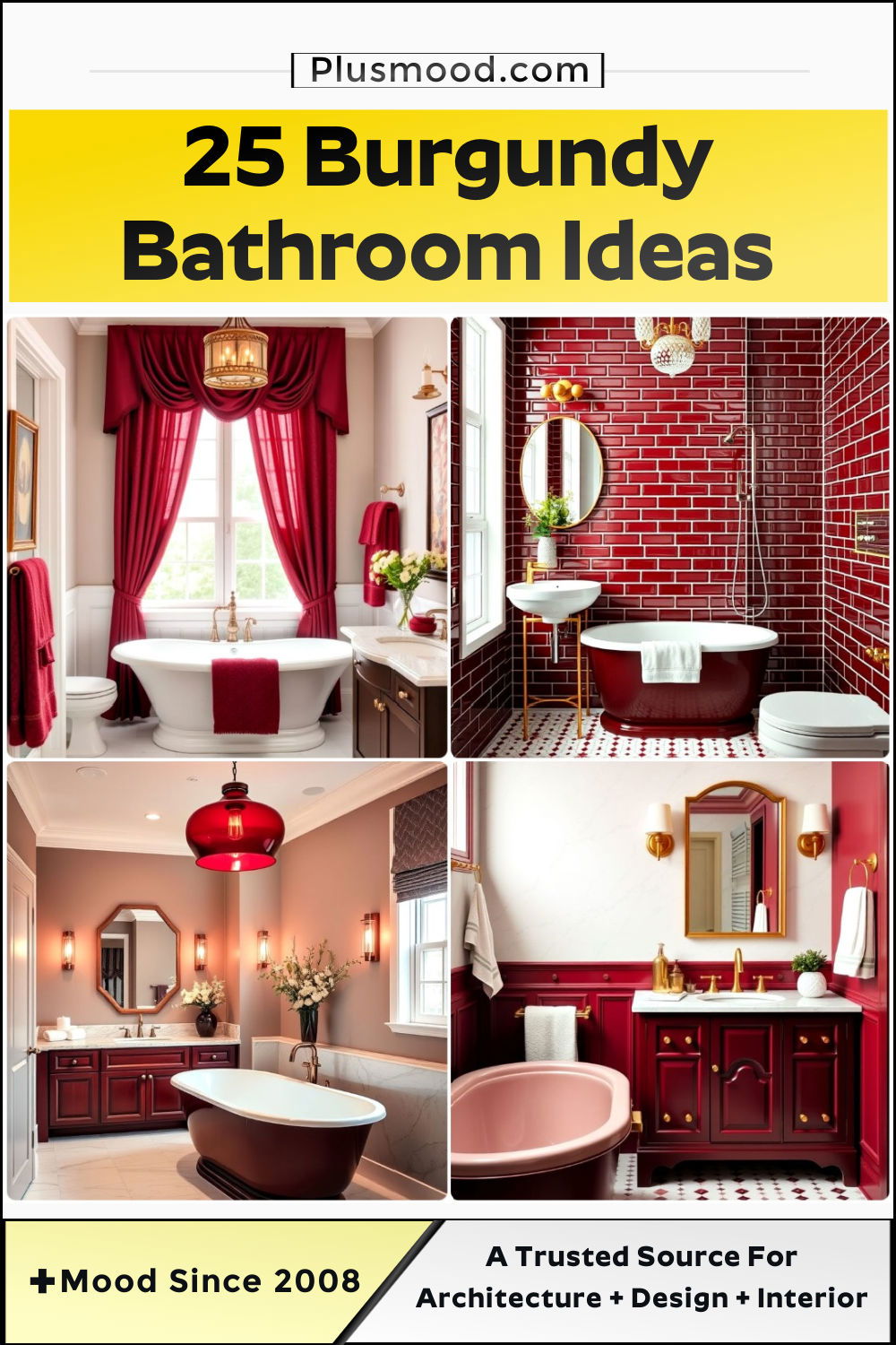 burgundy bathroom ideas and inspiration