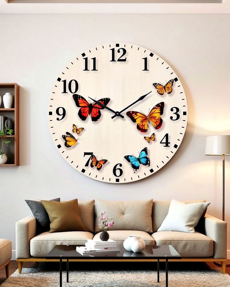 butterfly wall clock