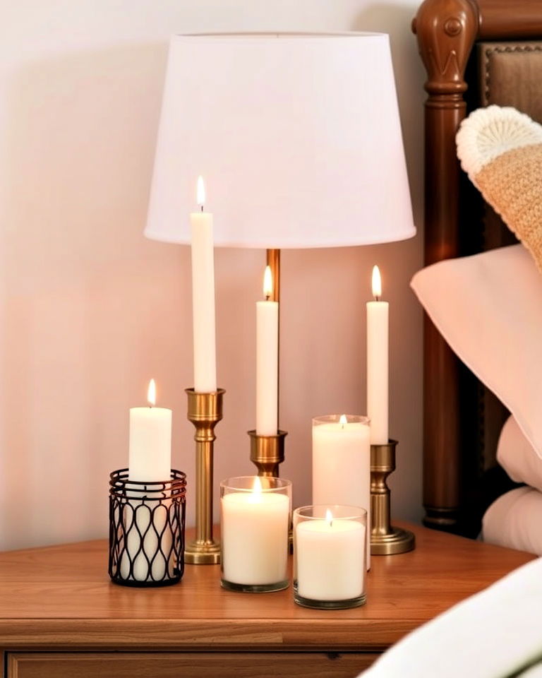 candle arrangement for a cozy atmosphere