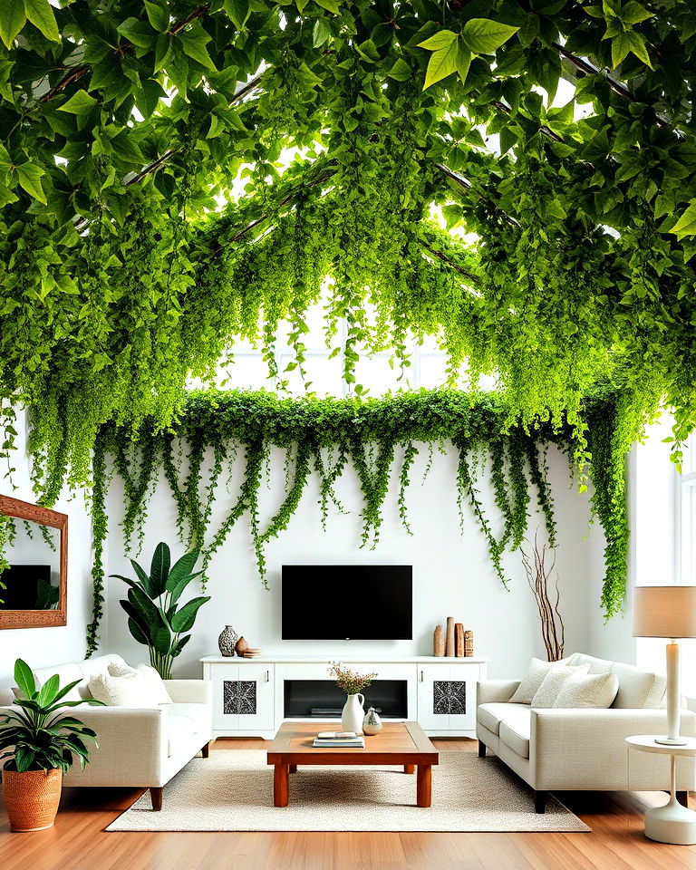 canopy of artificial ivy