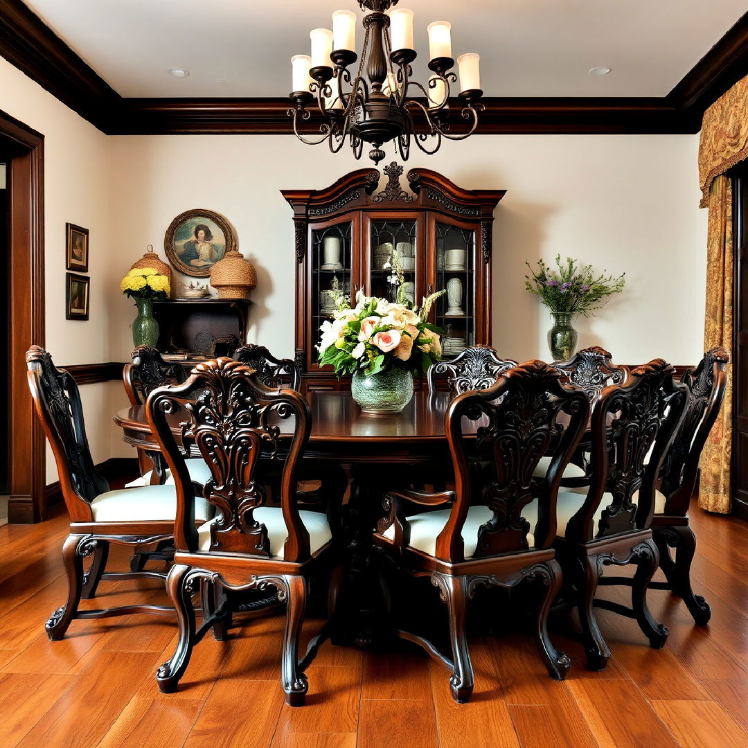 carved wooden furniture for formal dining room