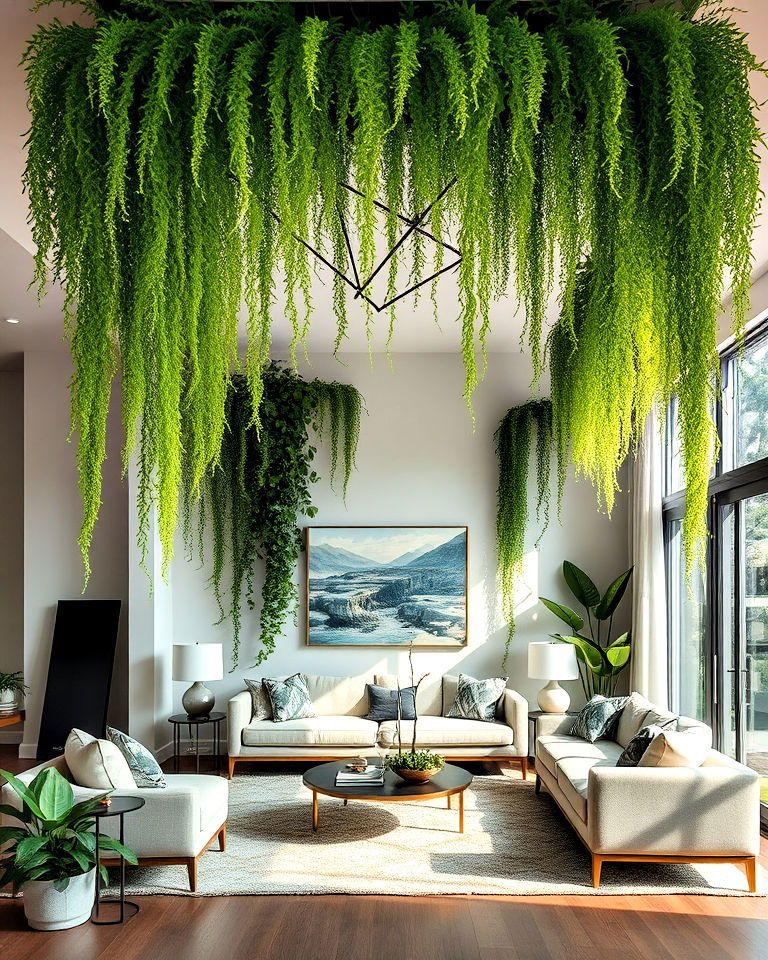 cascading greenery ceiling