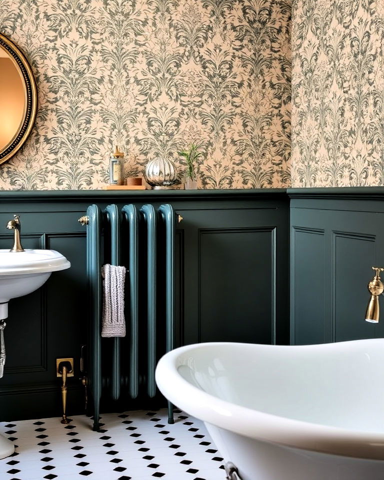 cast iron radiators in a victorian bathroom