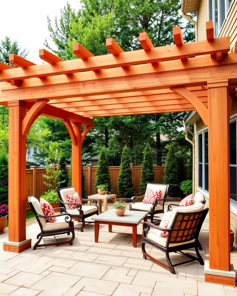 cedar pergola for a natural look