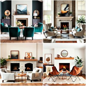 chairs in front of fireplace ideas