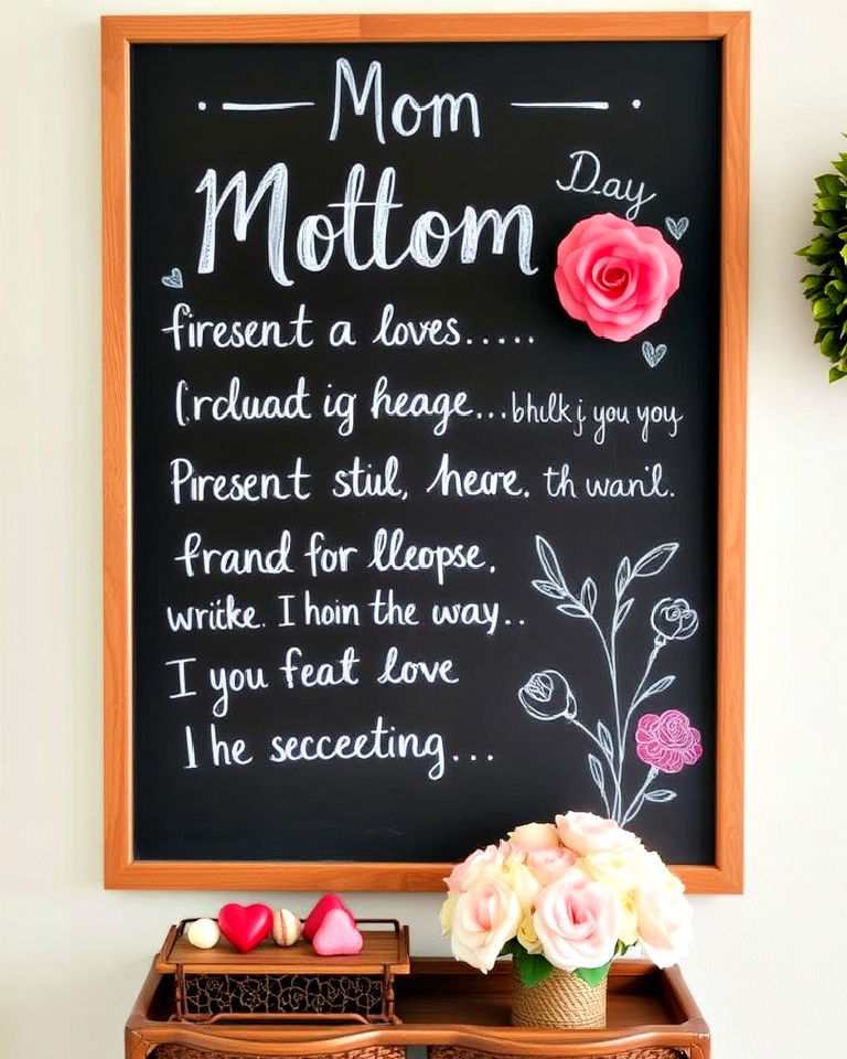 chalkboard message wall for mom