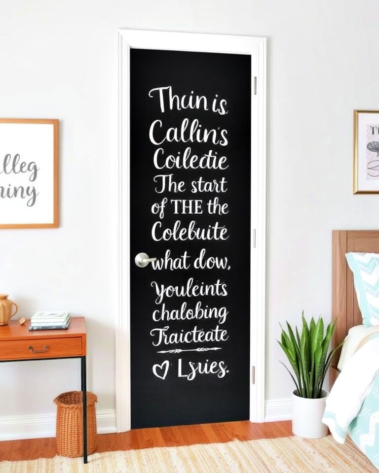 chalkboard paint door for bedroom