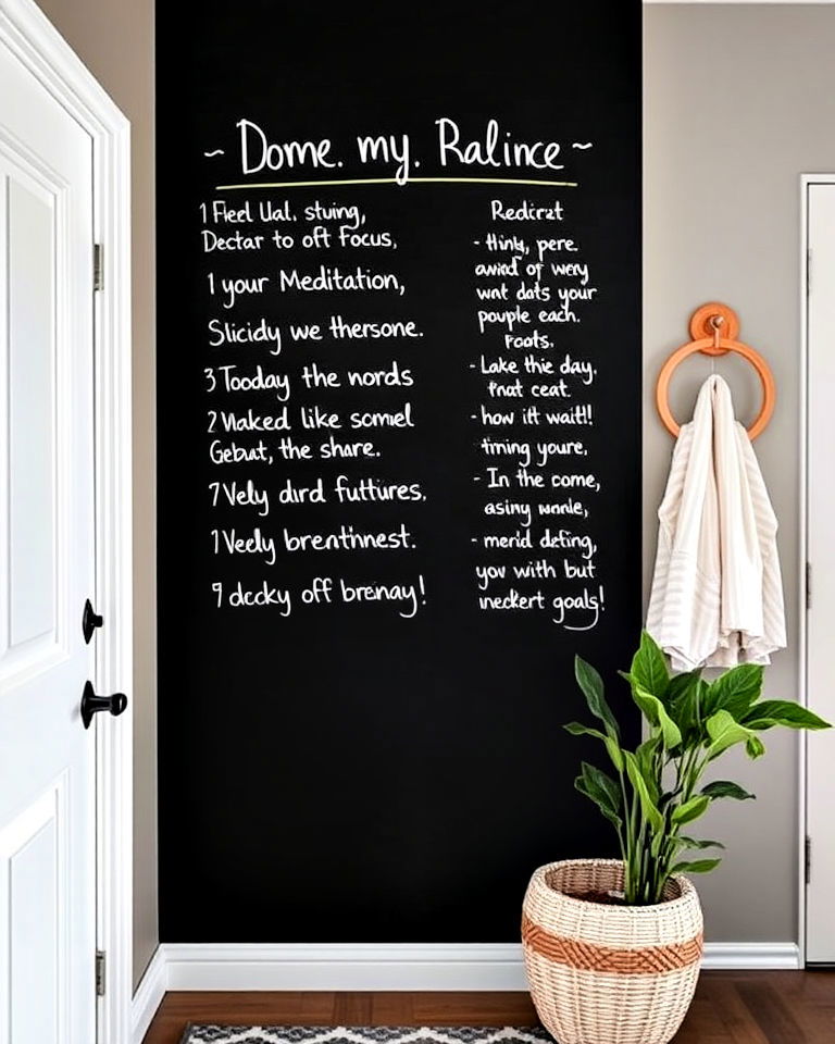 chalkboard wall for morning routine