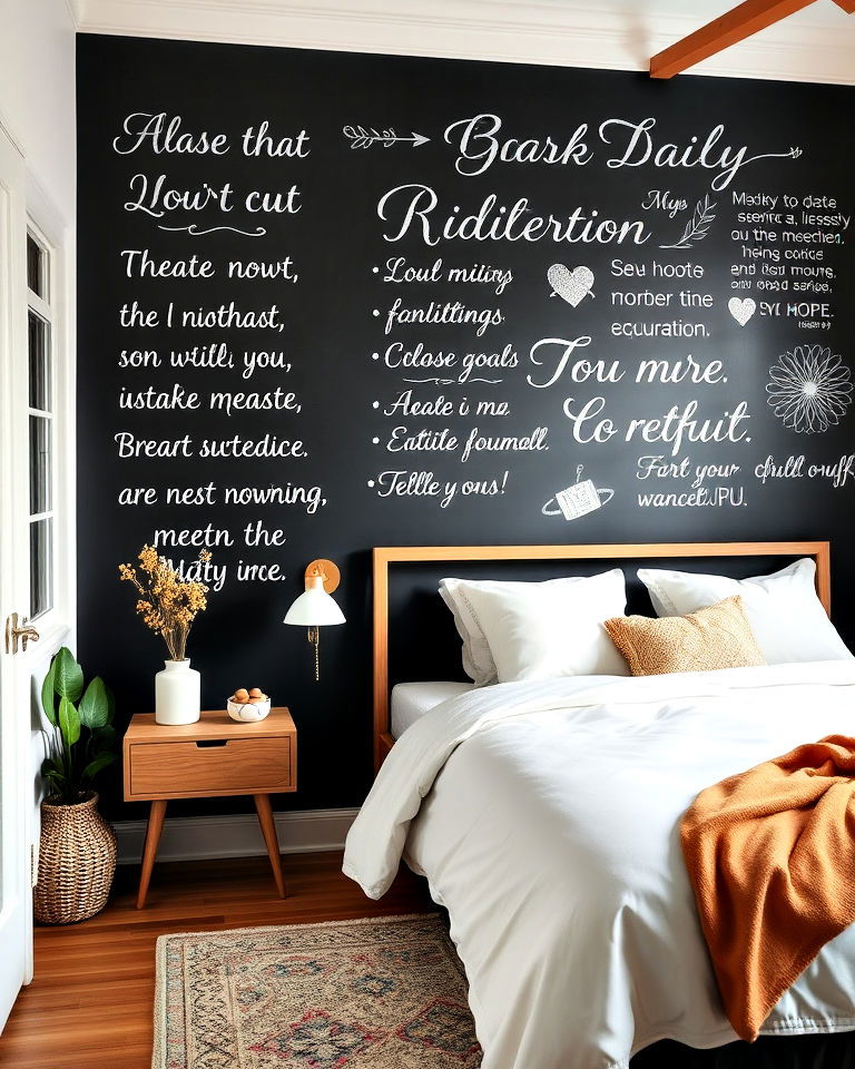 chalkboard wall for motivational quotes