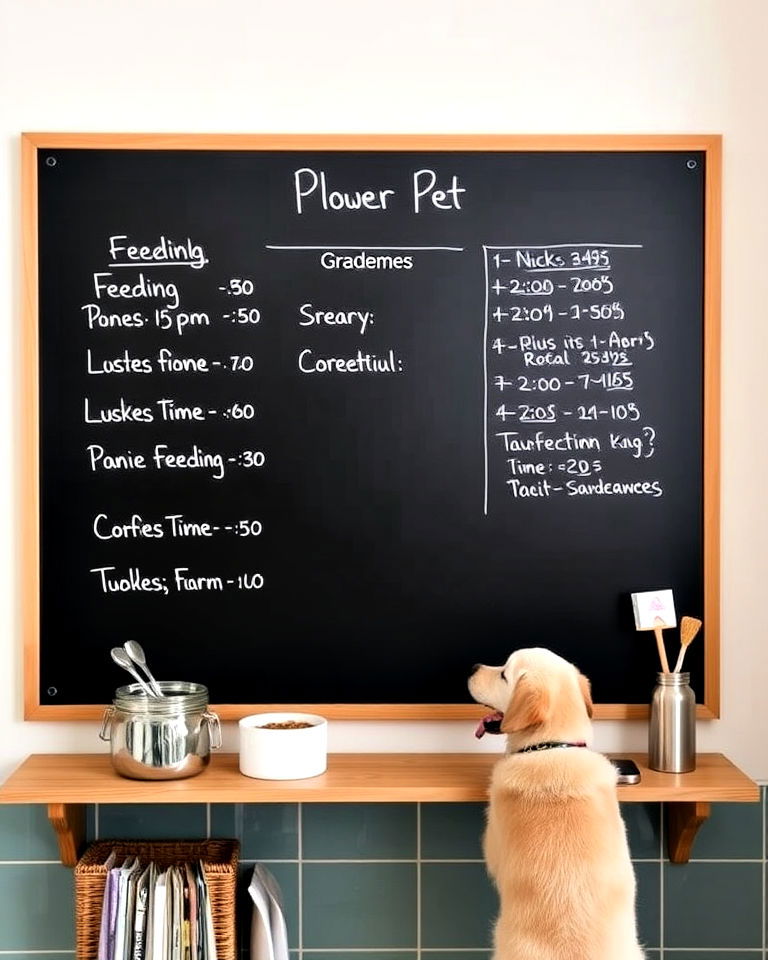 chalkboard wall for pet care