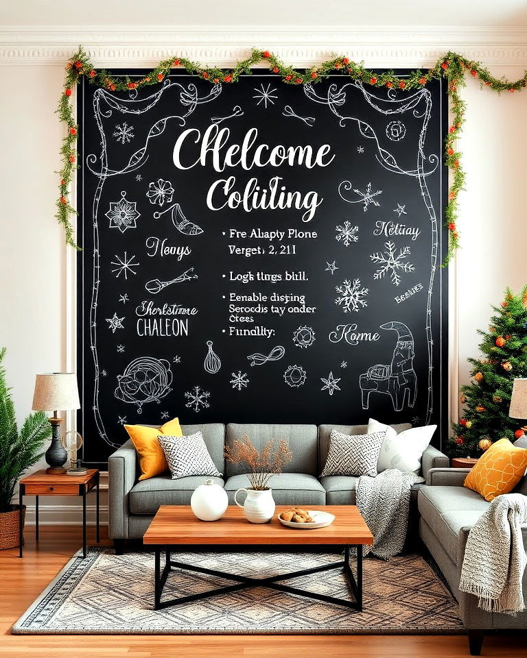 chalkboard wall for seasonal decor design