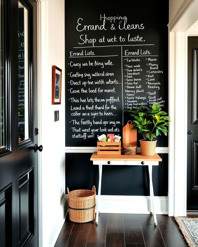 chalkboard wall for shopping and errand lists