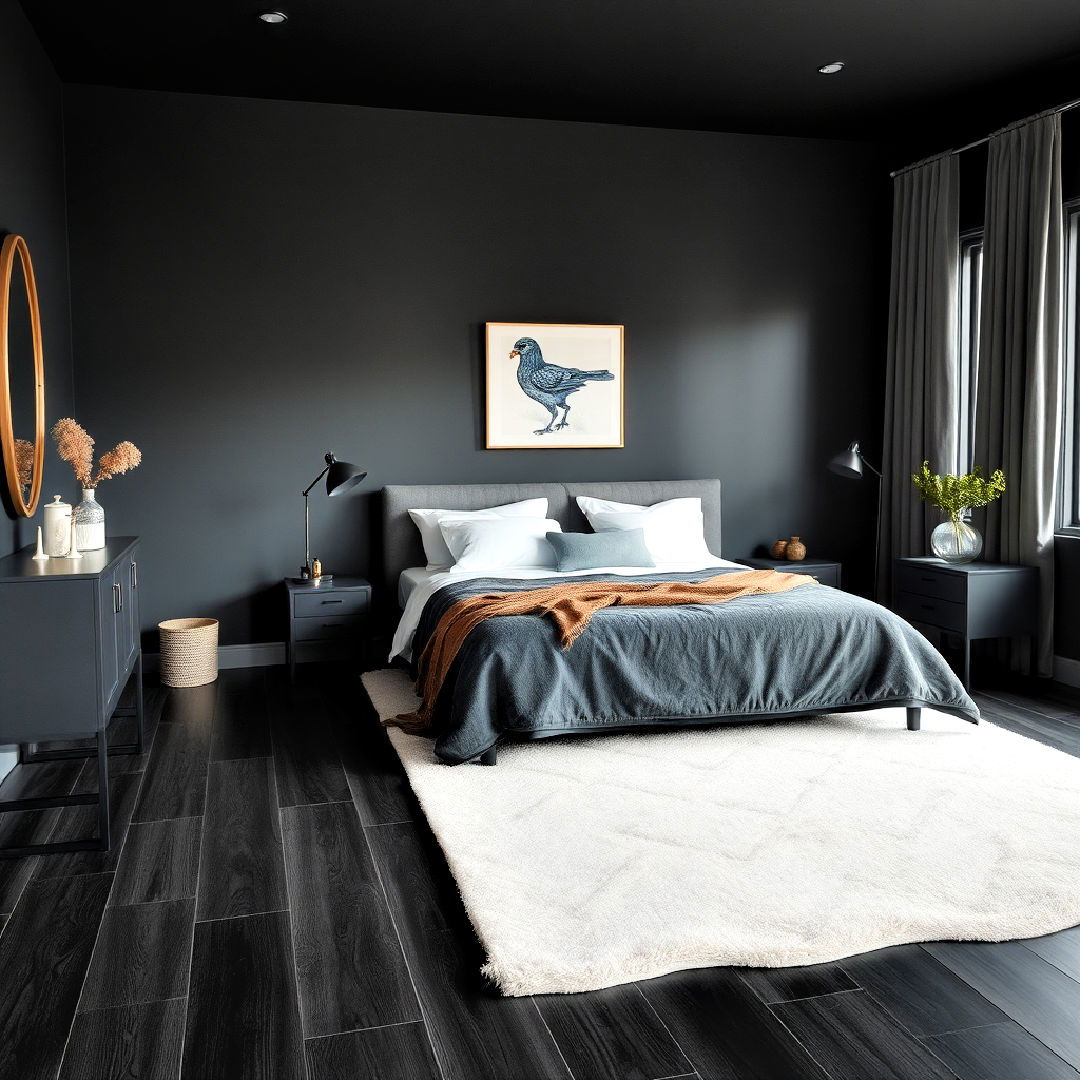 charcoal black flooring for a softer look