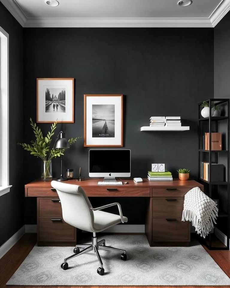 charcoal gray paint color for any home office