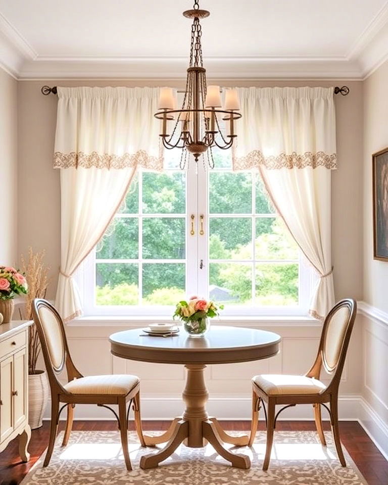 charming cafe curtains for dining room windows