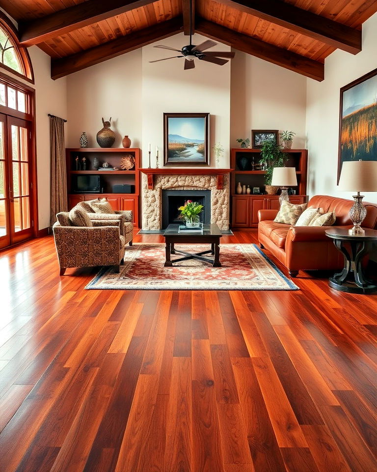 cherry wood floors for warmth and sophistication