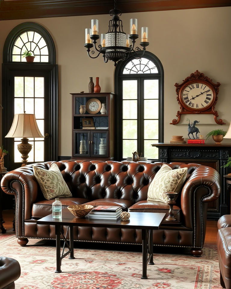 chesterfield sofa victorian living room