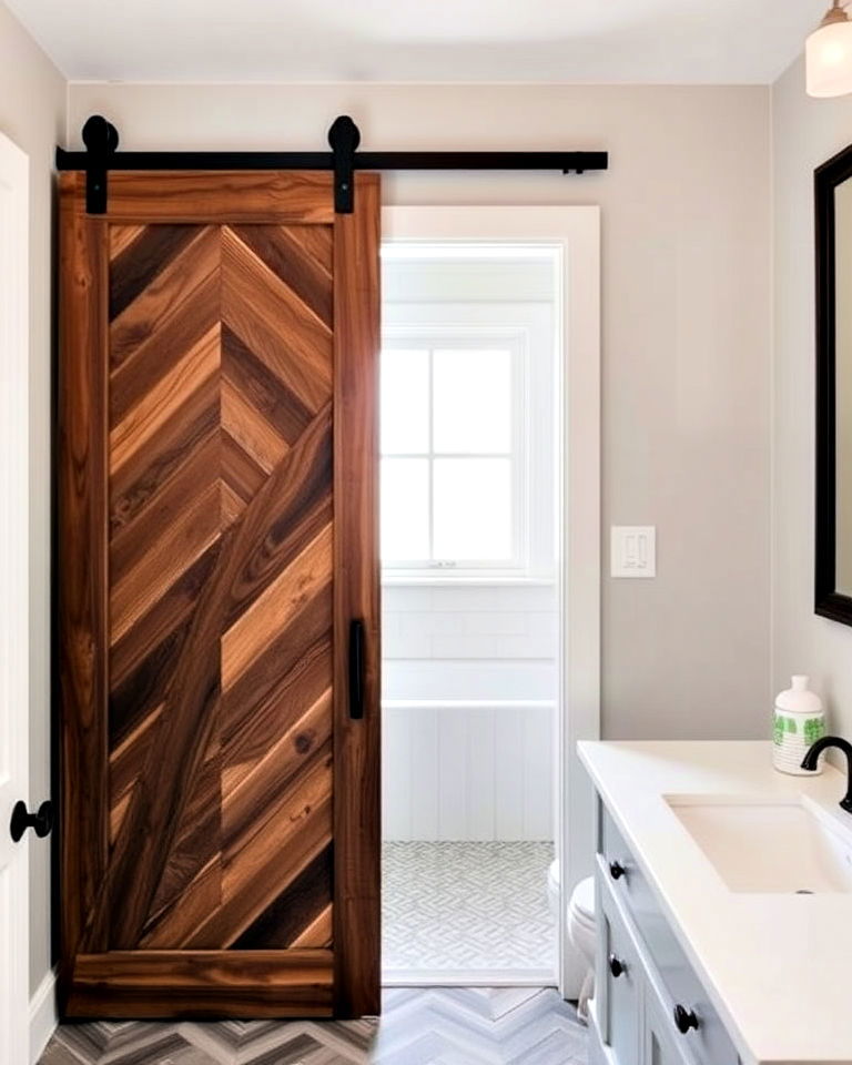 chevron patterned barn door