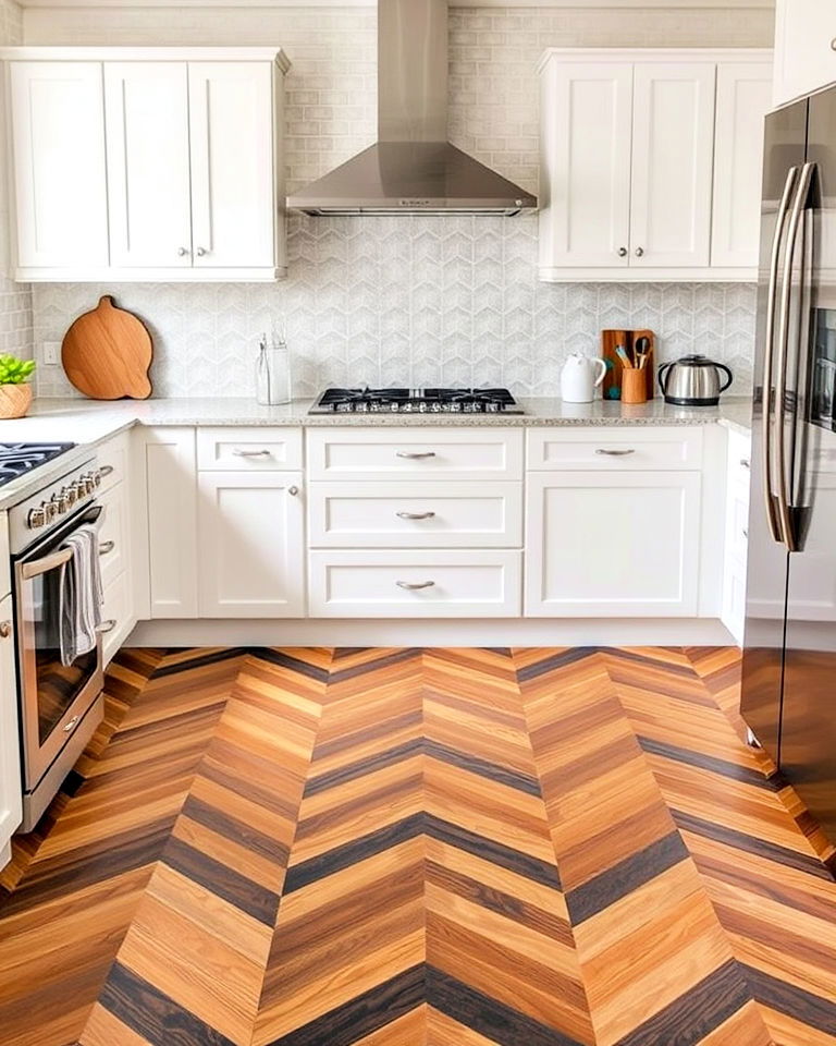 chevron patterned tiles for bold style