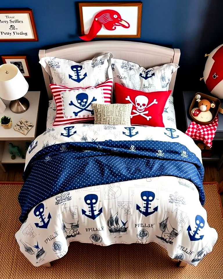 chic and soft nautical themed bedding