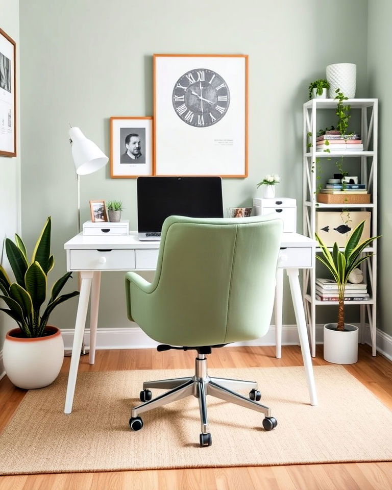 chic sage green office chair