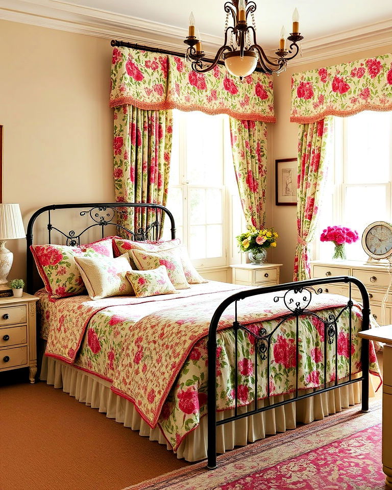chintz fabrics for vintage bedroom