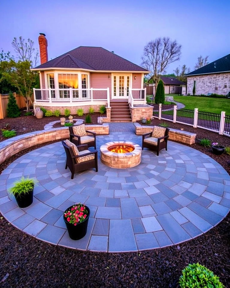 circular bluestone patio