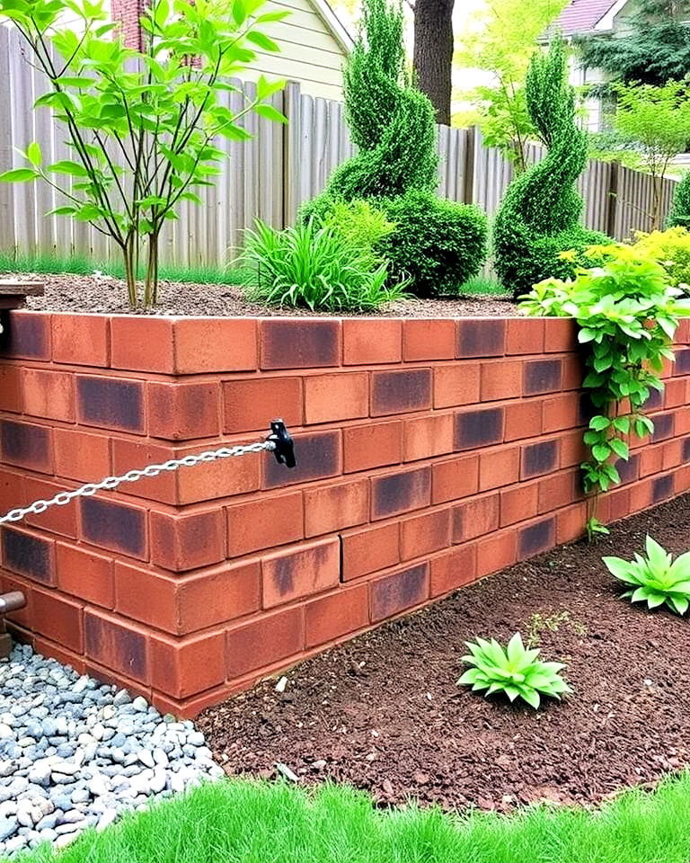 classic and charming brick retaining wall