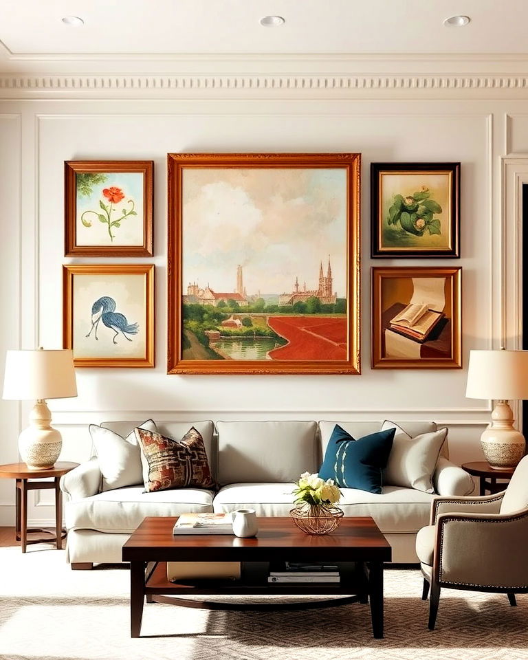 classic artwork with a modern twist living room