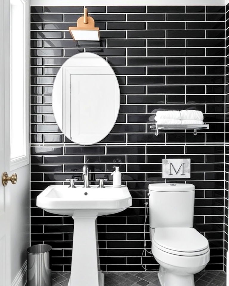 classic black subway tiles for your bathroom