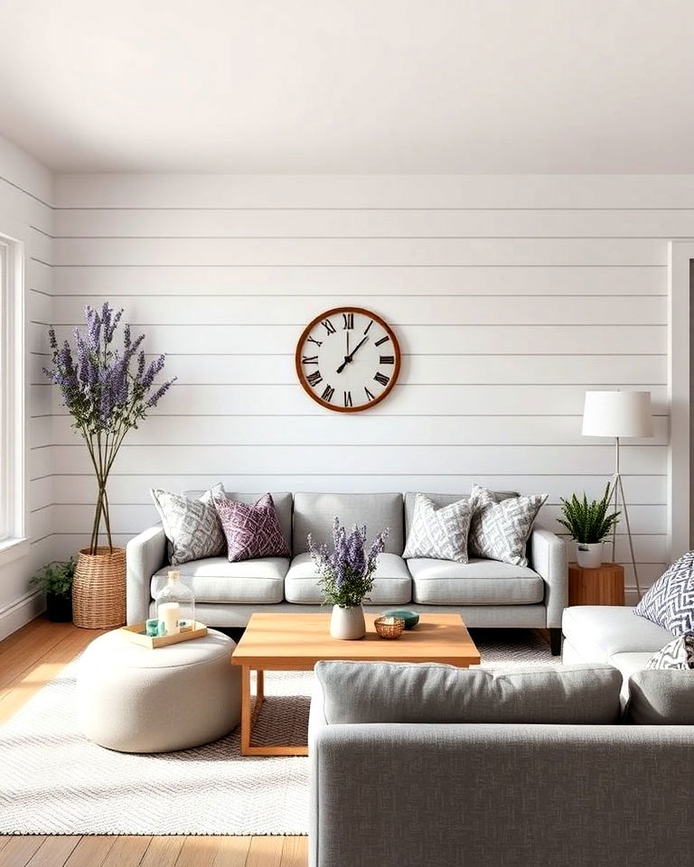 classic horizontal shiplap accent wall