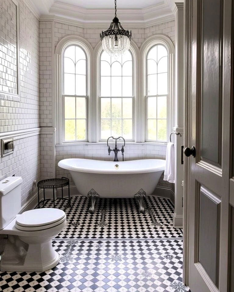 classic mosaic tile victorian bathroom flooring