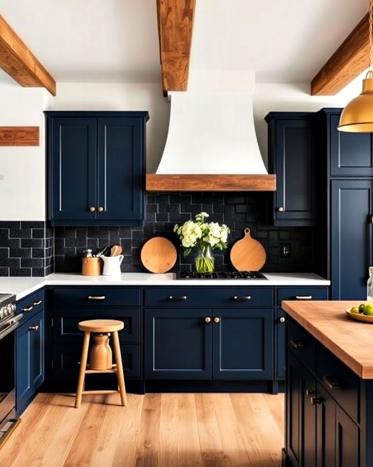 classic navy blue cabinets