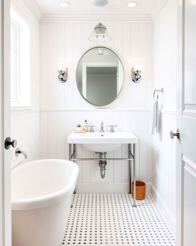 classic white beadboard bathroom