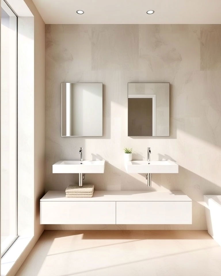 clean lines and simple fixtures for minimalist bathroom