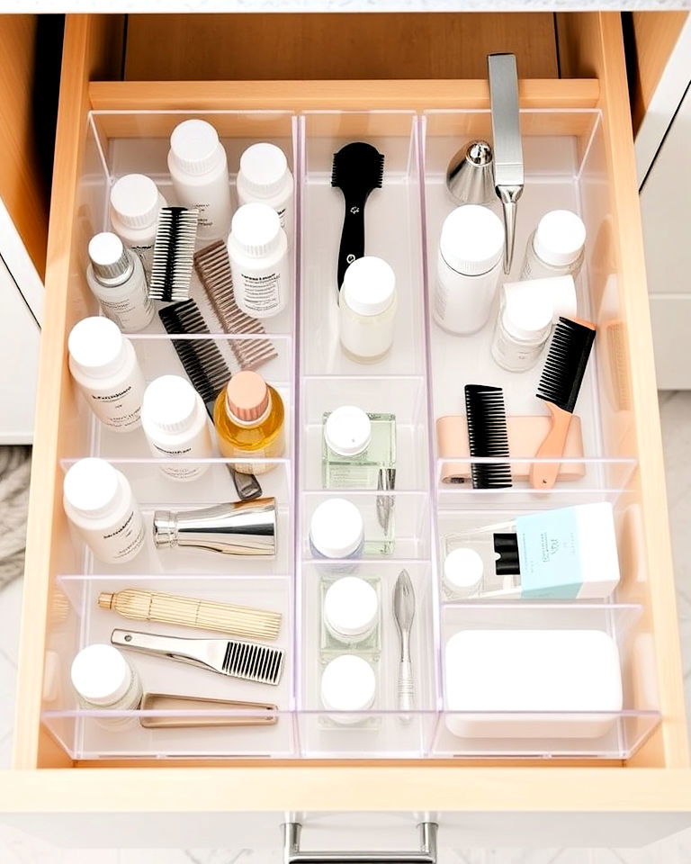 clear acrylic organizers for a sleek look