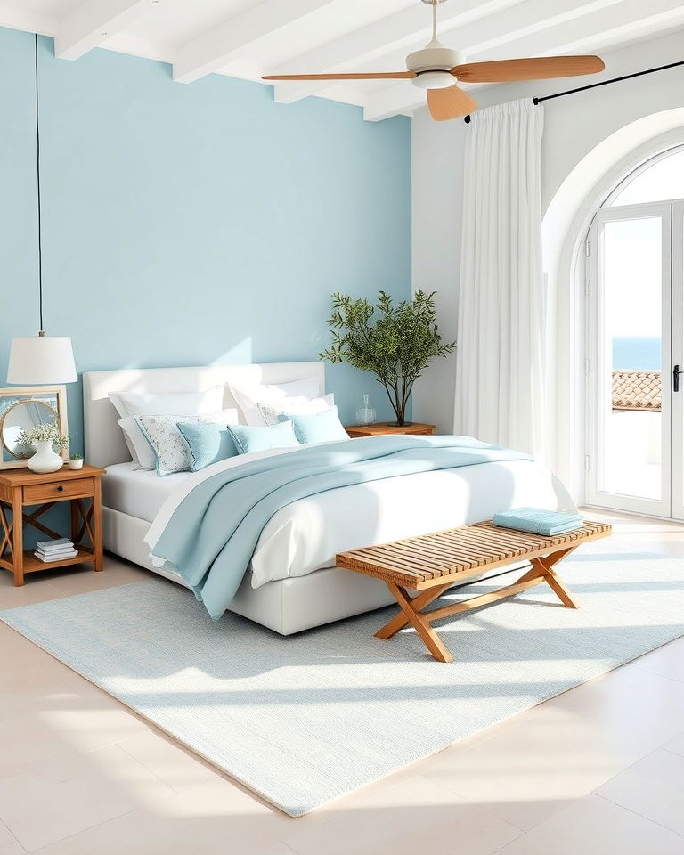 coastal inspired color palette bedroom