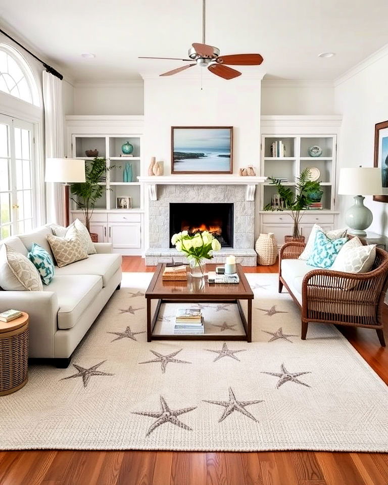 coastal inspired rug for living room design