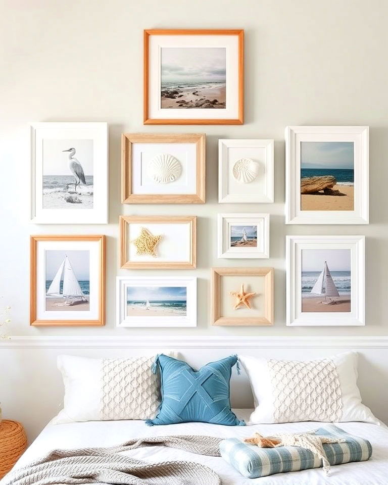 coastal themed gallery wall