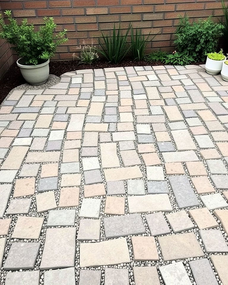 cobblestone and gravel combination