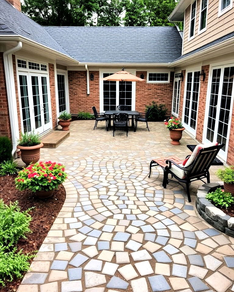 cobblestone charm patio