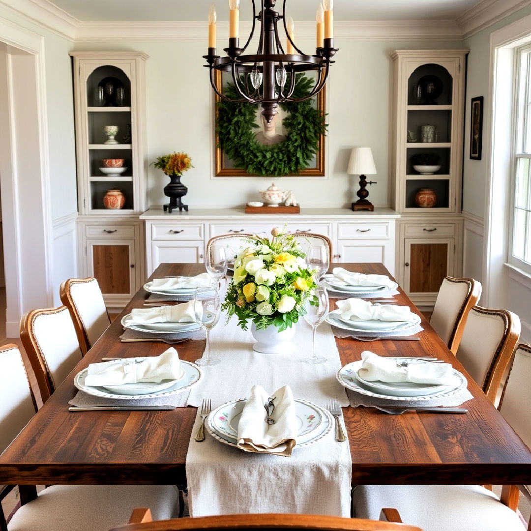 colonial inspired table setting idea
