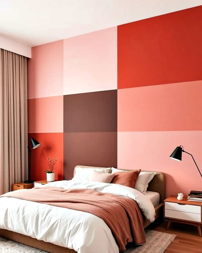 color block wall painting for bedroom